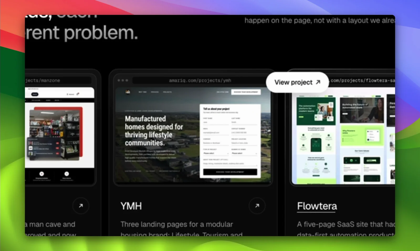 A recording zoomed in on the part of the page being shown, framed on a macOS wallpaper